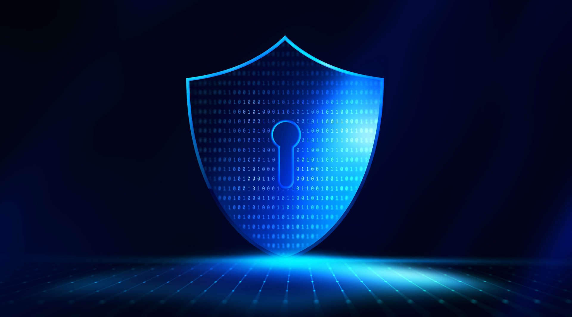 Cyber security protection concept. Protecting herself from cyber attacks and personal data.Portection data access.